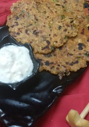 A picture of Jowar lasuniya rotla (doda).