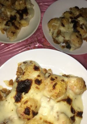 صورة لوصفة كرات البطاطا بصوص البشاميل 😋
