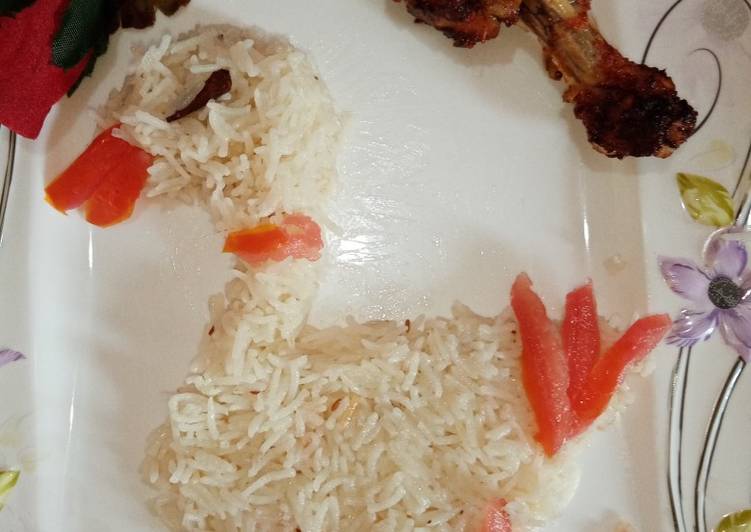 Step-by-Step Guide to Make Delicious Spicy chicken drumstick with zeera rice