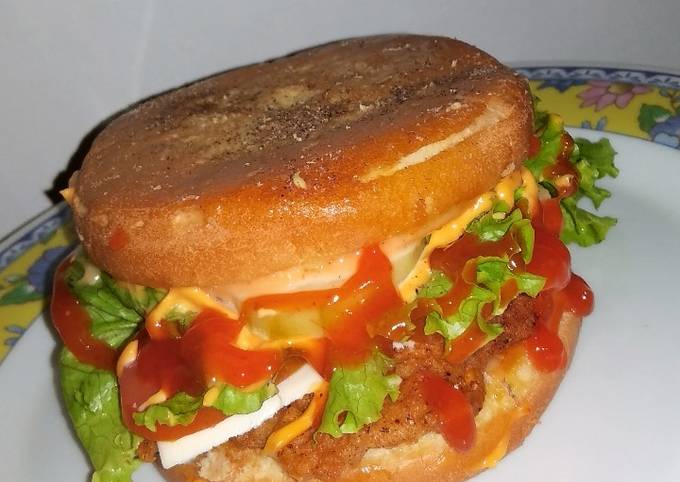 Resep Burger (Krabby Patty)🍔 Anti Gagal
