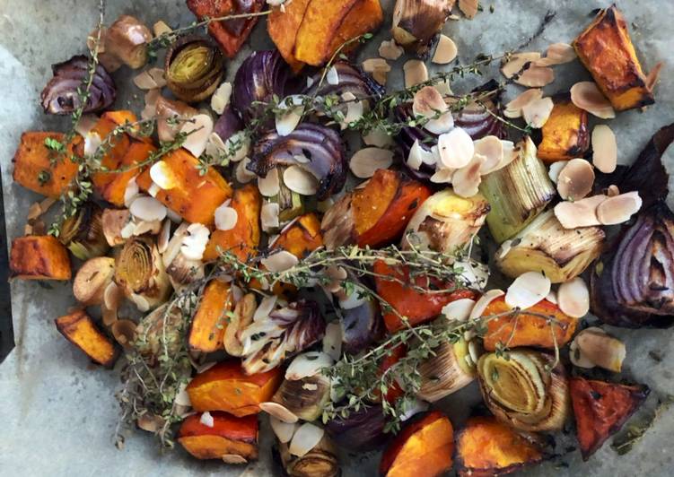 Steps to Prepare Award-winning Roast squash, leek and red onion - vegan