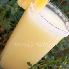A picture of Pineapple and coconut juice.
