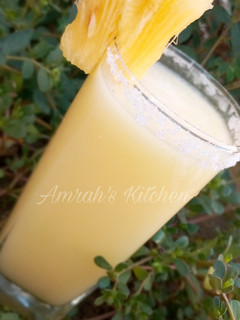 A picture of Pineapple and coconut juice.