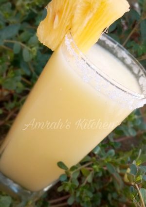 A picture of Pineapple and coconut juice.