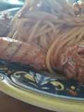 Spaghetti con pannocchie di mare al sugo
