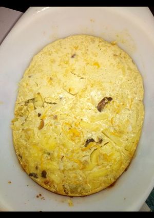 A picture of Mashed potato with minced meat.