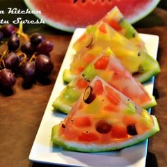 A picture of Fresh Fruits Jello Dessert.