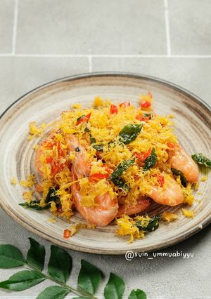 Foto resep Egg floss butter prawn