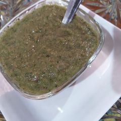 A picture of Anar dana chutney.
