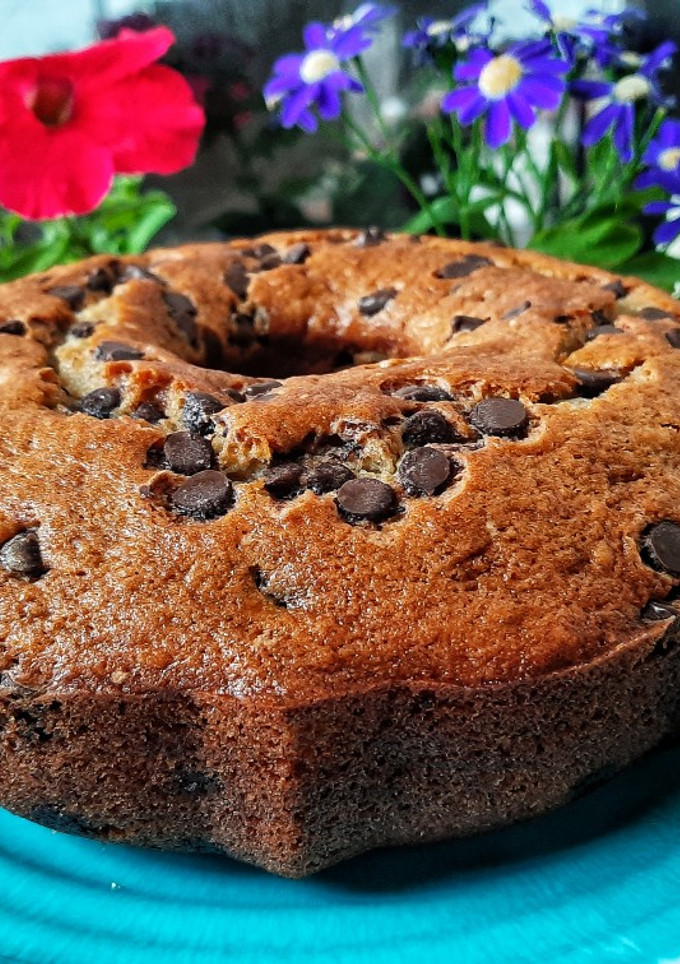 Una foto de Torta de banana y chips de chocolate 🍫🤤