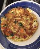 Tortilla de coliflor espinaca zanahoria tomate jamón y queso