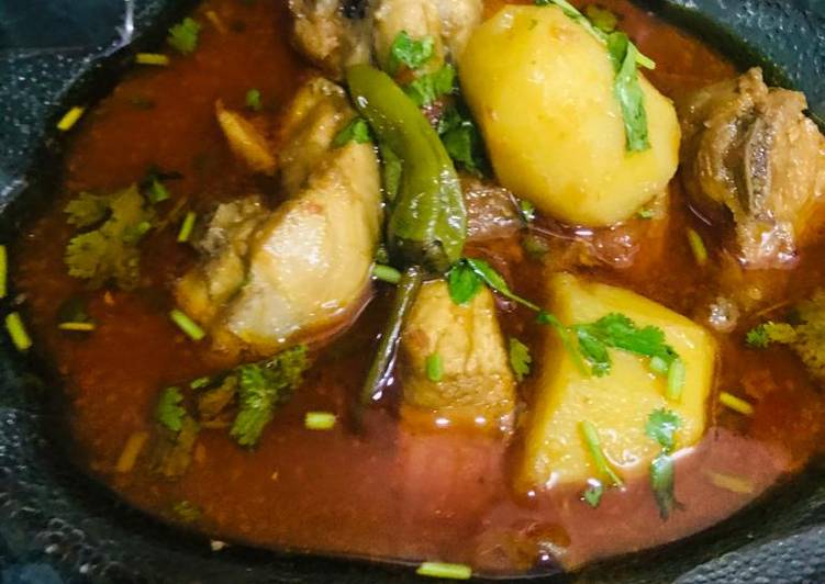 Recipe: Delicious Chicken aalu salan
