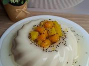 Gambar puding susu topping buah