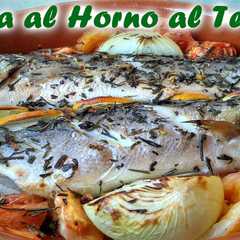 Una foto de Lubina al horno al té verde