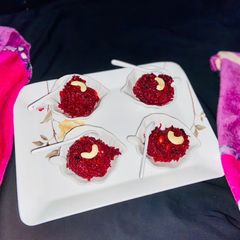 A picture of Beetroot halwa.