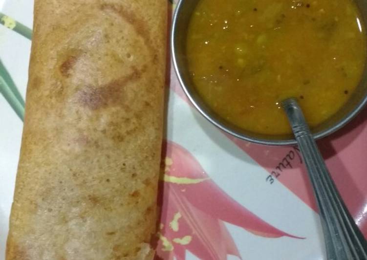 Steps to Prepare Any-night-of-the-week Plain dosa with sambar