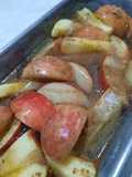 Manzanas al horno en trozos