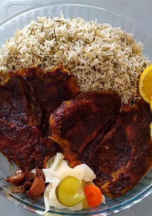 عکسی از دستور شویدپلو با ماهی شکم پر
