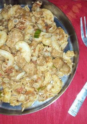 मसाला सोयाबीन पास्ता (masala soybean pasta recipe in Hindi) रेसिपी मुख्य फोटो