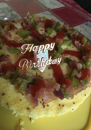 A picture of Dhokla cake.