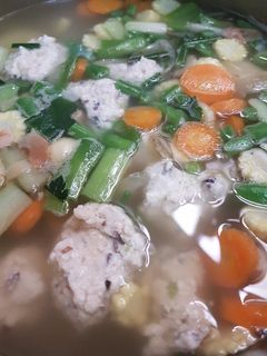 Foto resep Bakso Ayam Jamur Sop Sayuran