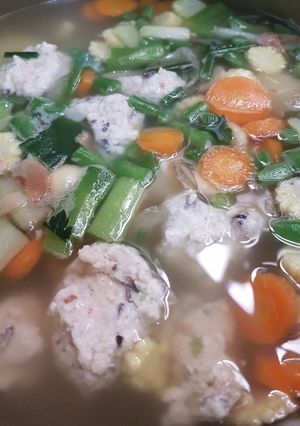 Foto resep Bakso Ayam Jamur Sop Sayuran