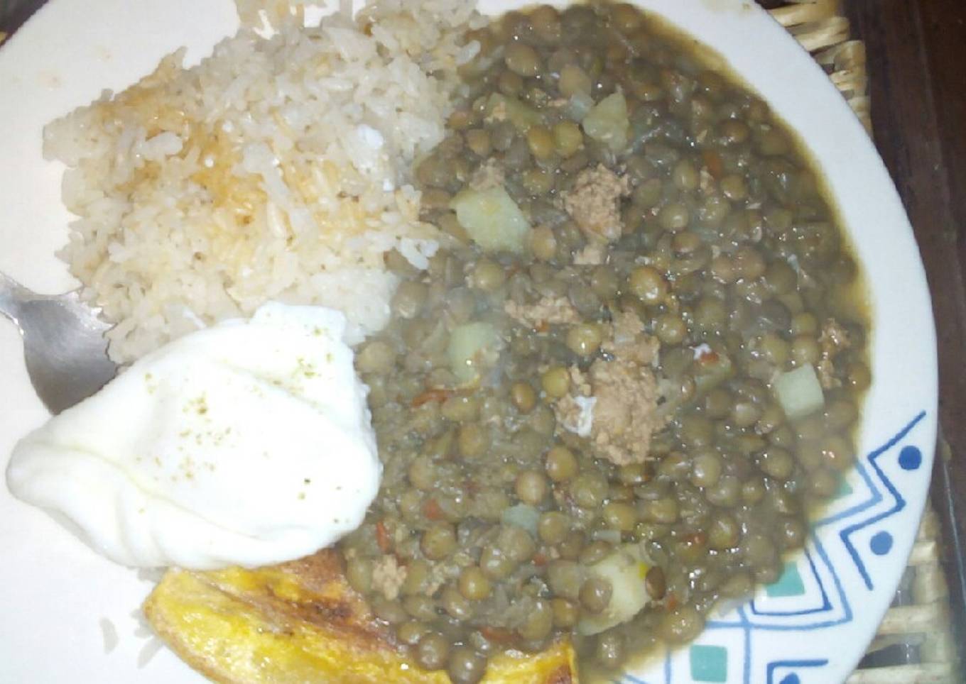 Lentejas con carne molida!