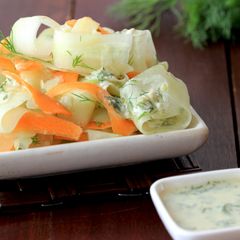 A picture of Cucumber and Carrot Salad with Dill - Yogurt dressing.