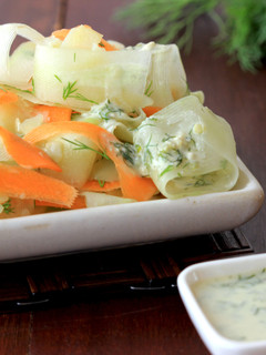 A picture of Cucumber and Carrot Salad with Dill - Yogurt dressing.