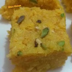 A picture of #Rainbowweek4 Mango Burfi.