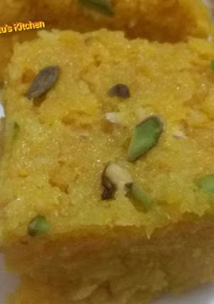 A picture of #Rainbowweek4 Mango Burfi.