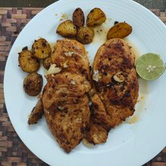 A picture of Juicy roasted chicken breast.