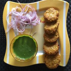 Airfried raw papaya kabab A picture of Airfried raw papaya kabab.