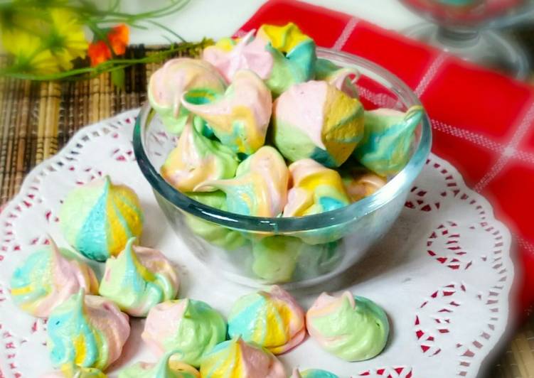 Resep Rainbow Meringue a.k.a Schuimpjes yang Enak Banget