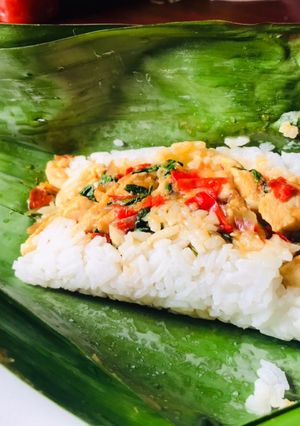 Foto resep Nasi bakar ayam pedas (no minyak, gula, santan dan tepung)