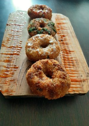 A picture of Poha donuts.