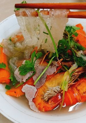 A picture of Rice Noodles Made from Rice Paper.
