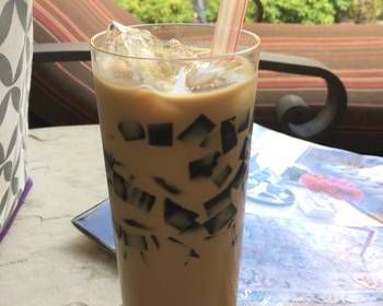 Easy Serving Recipe Grass Jelly Cappuccino Delicious Steady