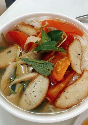 Hình của món Bún chả chay.