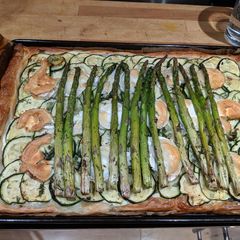 A picture of Courgette and Asparagus Tart.