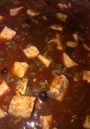 A picture of 1 Pot, 30 Minute Spicy Chili with Tofu.