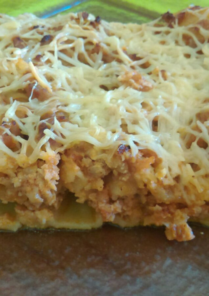 Una foto de Lasaña de carne picada y nata
