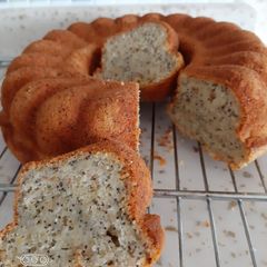 A picture of Banana with poppy seeds & coconut flakes cake.