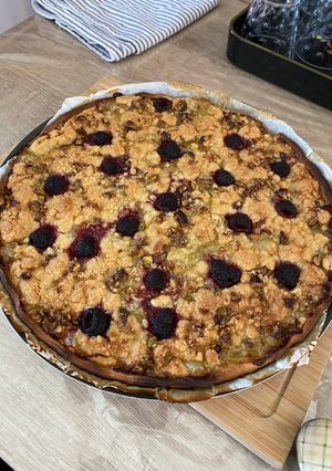 Une photo de Tarte à la rhubarbe et à la pistache