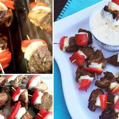 A picture of Guinness Marinated Fullblood Wagyu Kabob Bites.