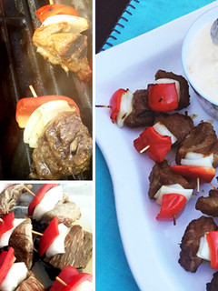 A picture of Guinness Marinated Fullblood Wagyu Kabob Bites.