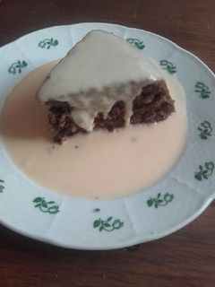 Kókuszos mikrós süti vaníliaöntettel recept fotója