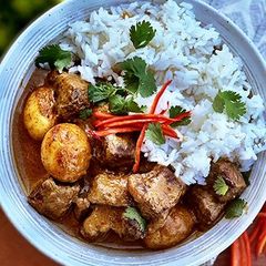 A picture of Wagyu Beef Massaman Curry.