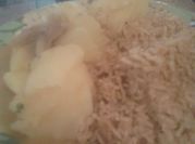 A picture of rice pounded