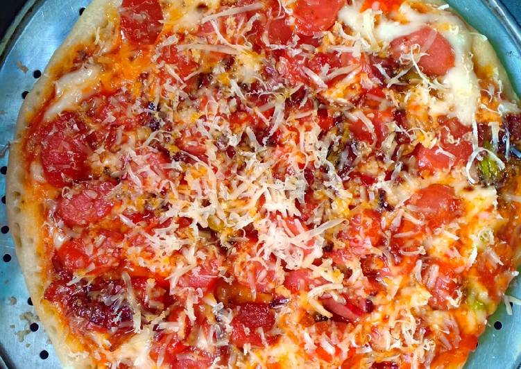 Cara Gampang Membuat Pizza teflon ekonomis dan enak, Menggugah Selera